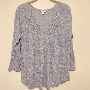 Lucky Brand Floral Gray Top